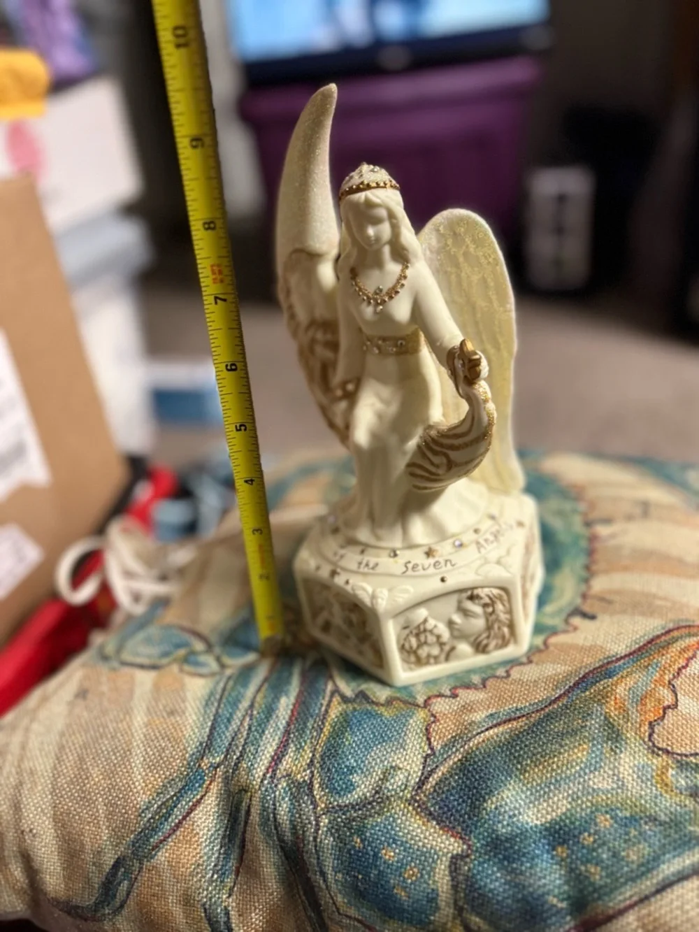 Ivory and Gold Angel Night Light Home Accents new
